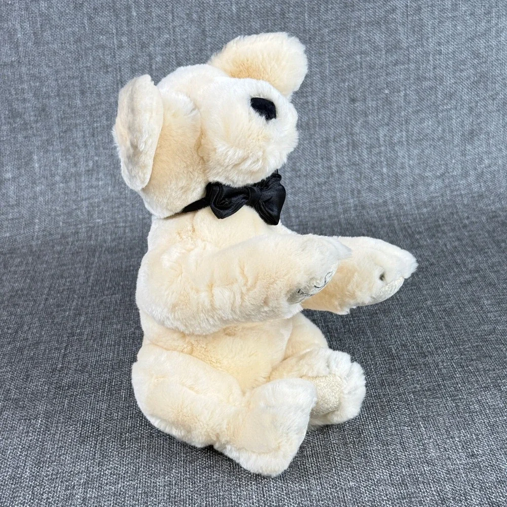 Victoria's Secret Spike Dog Plush 2002 Limited Edition Cream Black Bow Excellent